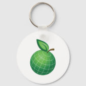 Eco Wereldbol Fruit Green Earth Leaf Sphere Sleutelhanger (Achterkant)