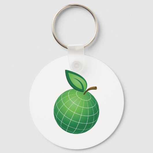 Eco Wereldbol Fruit Green Earth Leaf Sphere Sleutelhanger (Achterkant)