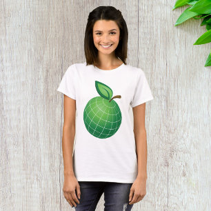 Eco Wereldbol Fruit Green Earth Leaf Sphere T-shirt