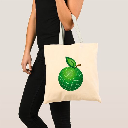 Eco Wereldbol Fruit Green Earth Leaf Sphere Tote Bag
