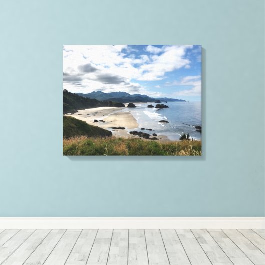 Ecola State Beach, OF Canvas Afdruk (Insitu (Houten vloer))