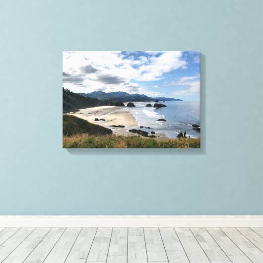 Ecola State Beach, OF Canvas Afdruk (Insitu (Houten vloer))
