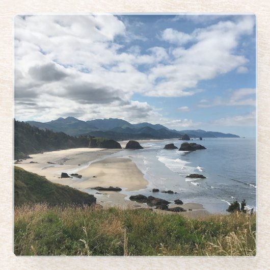 Ecola State Beach, Oregon Glazen Onderzetter (Voorkant)