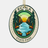 Ecola State Park Oregon Badge Keramisch Ornament (Rechts)