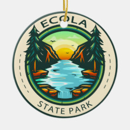 Ecola State Park Oregon Badge Keramisch Ornament