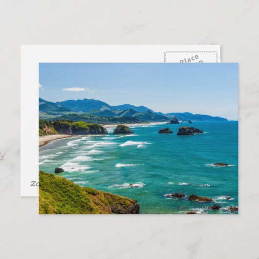 Ecola State Park, Oregon. Panorama of Crescent Briefkaart (Voorkant / Achterkant)