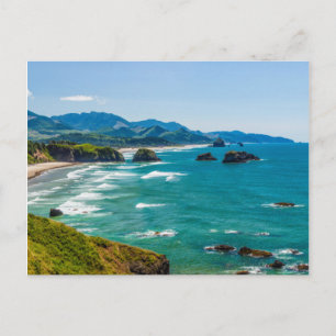 Ecola State Park, Oregon. Panorama of Crescent Briefkaart