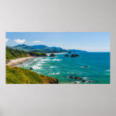 Ecola State Park, Oregon. Panorama of Crescent Poster (Voorkant)