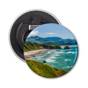 Ecola State Park, Oregon. Panorama van Crescent Button Flesopener