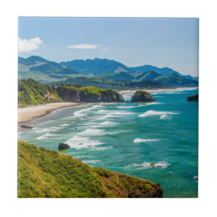 Ecola State Park, Oregon. Panorama van Crescent Tegeltje