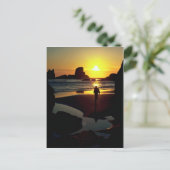 Ecola sunset, Oregon Coast, VS Briefkaart (Staand voorkant)