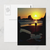 Ecola sunset, Oregon Coast, VS Briefkaart (Voorkant / Achterkant)