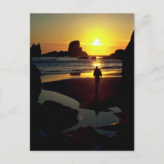 Ecola sunset, Oregon Coast, VS Briefkaart (Voorkant)