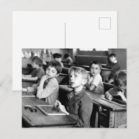 Ecole Paris - 1956 - Robert Doisneau Briefkaart (Voorkant / Achterkant)
