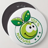 Ecologie : 100 % natuur - ronde button 6,0 cm (Voorkant /achterkant)
