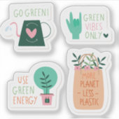 Ecologie groene badge sticker set (Voorkant)