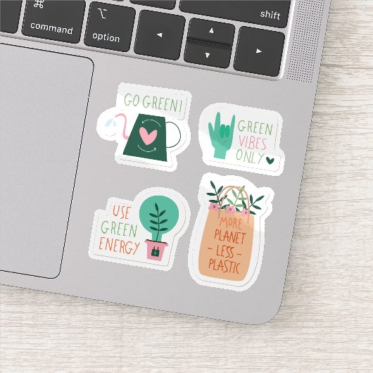 Ecologie groene badge sticker set (Detail)