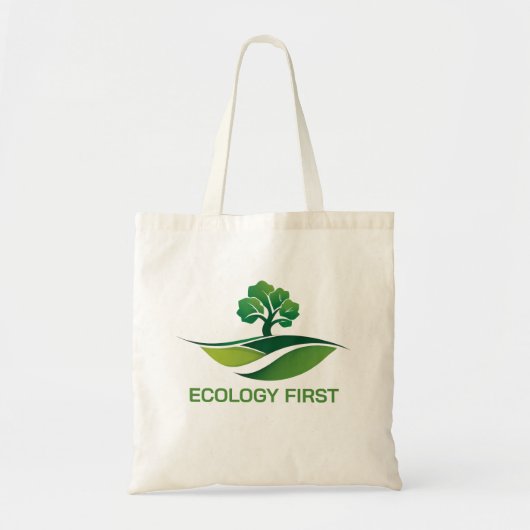 Ecologie groene boomwereld logo tote bag (Voorkant)