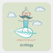 Ecologie professor vierkante sticker (Voorkant)