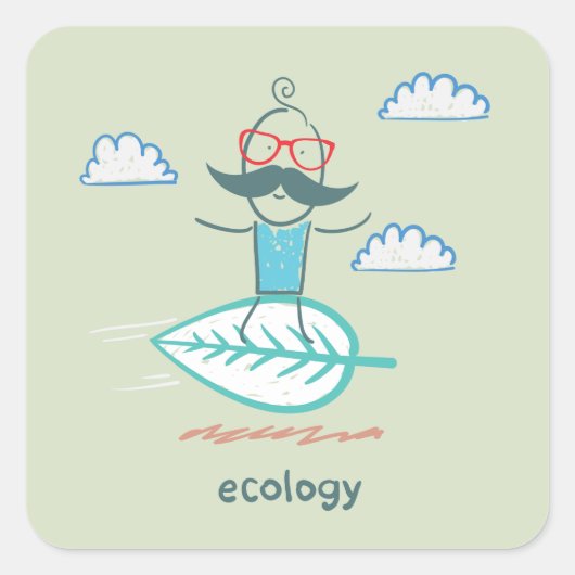 Ecologie professor vierkante sticker (Voorkant)