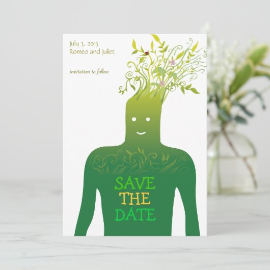Ecologie sparen de Datum Save The Date (Staand voorkant)