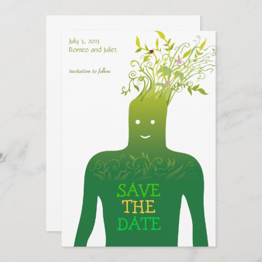 Ecologie sparen de Datum Save The Date (Voorkant / Achterkant)