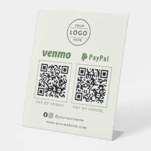 Ecologisch vriendelijke aardse logo QR-code betali Reclamebord Met Voetstuk