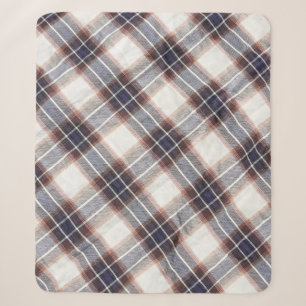 ecologische katoen Gingham in herfstkleuren. Sherpa Deken