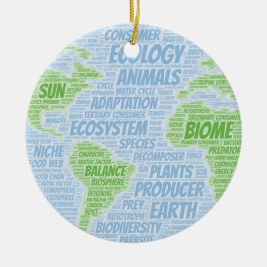 Ecology Word Cloud Keramisch Ornament (Voorkant)