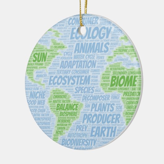 Ecology Word Cloud Keramisch Ornament (Links)