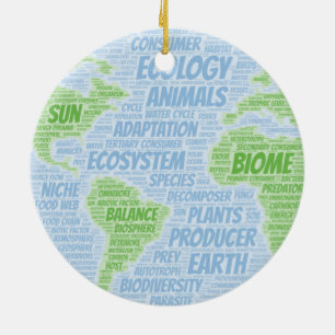 Ecology Word Cloud Keramisch Ornament