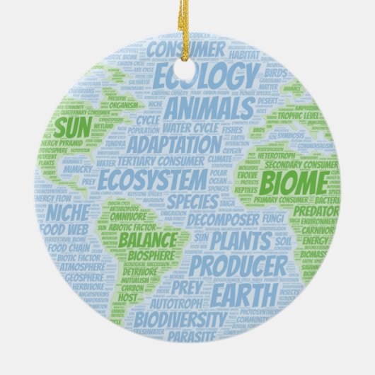 Ecology Word Cloud Keramisch Ornament (Achterkant)