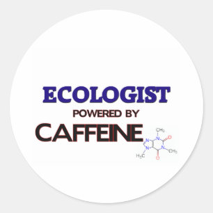 Ecoloog aangedreven door cafeïne ronde sticker