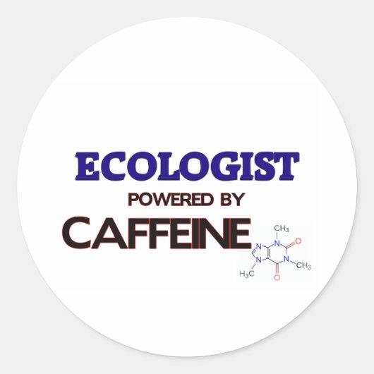 Ecoloog aangedreven door cafeïne ronde sticker (Voorkant)