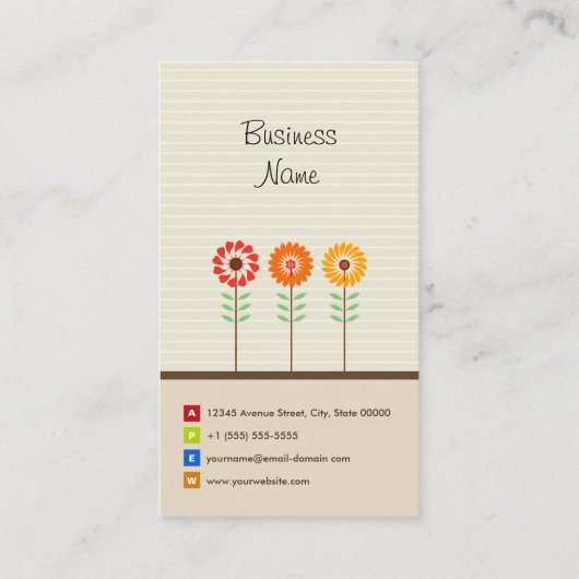 Ecoloog - Cute Floral Theme Visitekaartje (Achterkant)