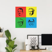 Econ Head - Mises, Hayek, Rothbard, Friedman Poster (Thuiskantoor)