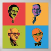 Econ Poster - Mises, Hayek, Rothbard, Friedman (Voorkant)