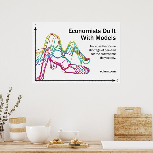 Economen doen het met het model-slogan-Poster Poster (Keuken)