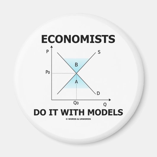 Economen doen het met modellen (economische Humor) Magneet (Voorkant)