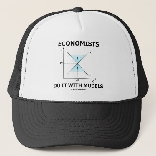 Economen doen het met modellen (economische Humor) Trucker Pet (Voorkant)