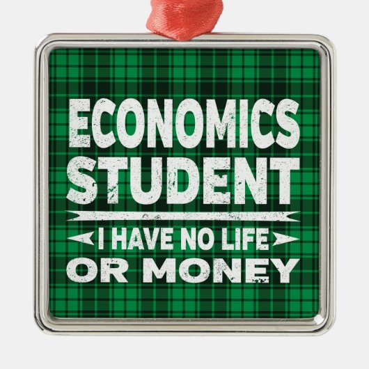 Economic College Major Student Green Play Metalen Ornament (Voorkant)