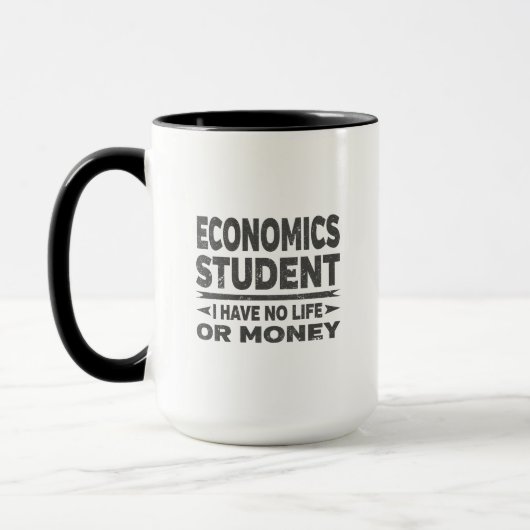 Economics College Student Geen leven of geld Mok (Links)