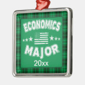 Economics College Student Green Plaid Xmas Metalen Ornament (Links)