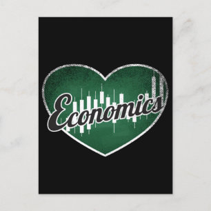 Economics Retro Heart Blackboard Love Briefkaart