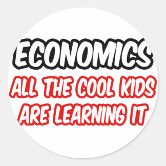 Economie...Alle coole Kinder mensen leren het Ronde Sticker
