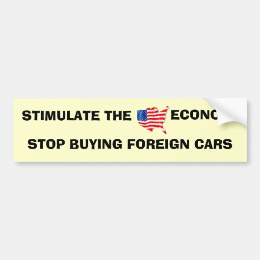 ECONOMIE IN DE VS.. BUMPERSTICKER (Voorkant)