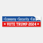 Economie Security Family Pro Donald Trump 2024 Bumpersticker (Voorkant)