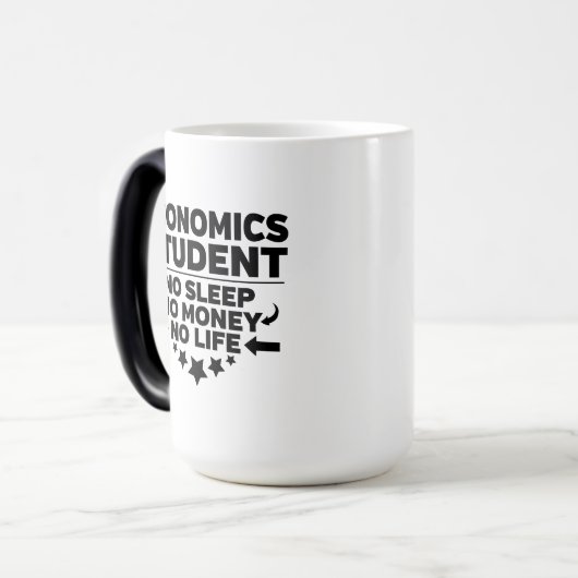 Economie Student geen Slaap Geen Geld Geen Leven Magische Mok (Voorkant links)