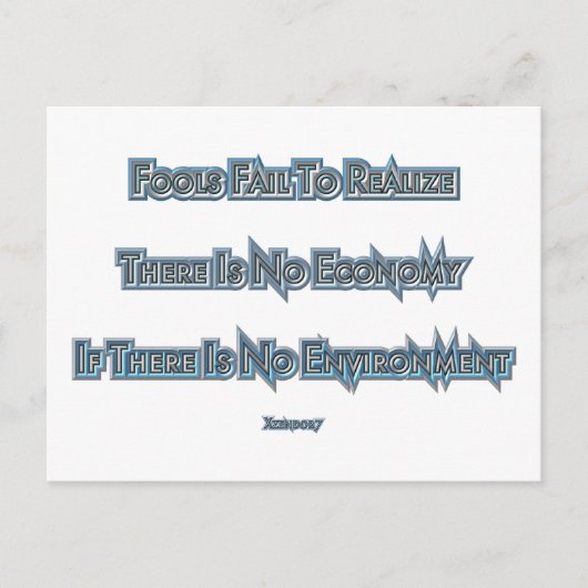 Economie versus Milieu Briefkaart (Voorkant)