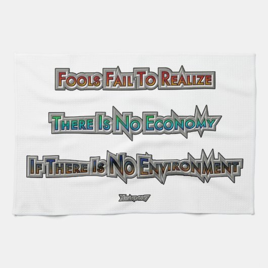 Economie versus Milieu Theedoek (Horizontaal)
